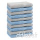BETZ Lot de 10 Serviettes débarbouillettes lavettes Taille 30x30 cm en 100% Coton Premium Couleur Bleu Clair et Gris argenté - B00UHR2ULI